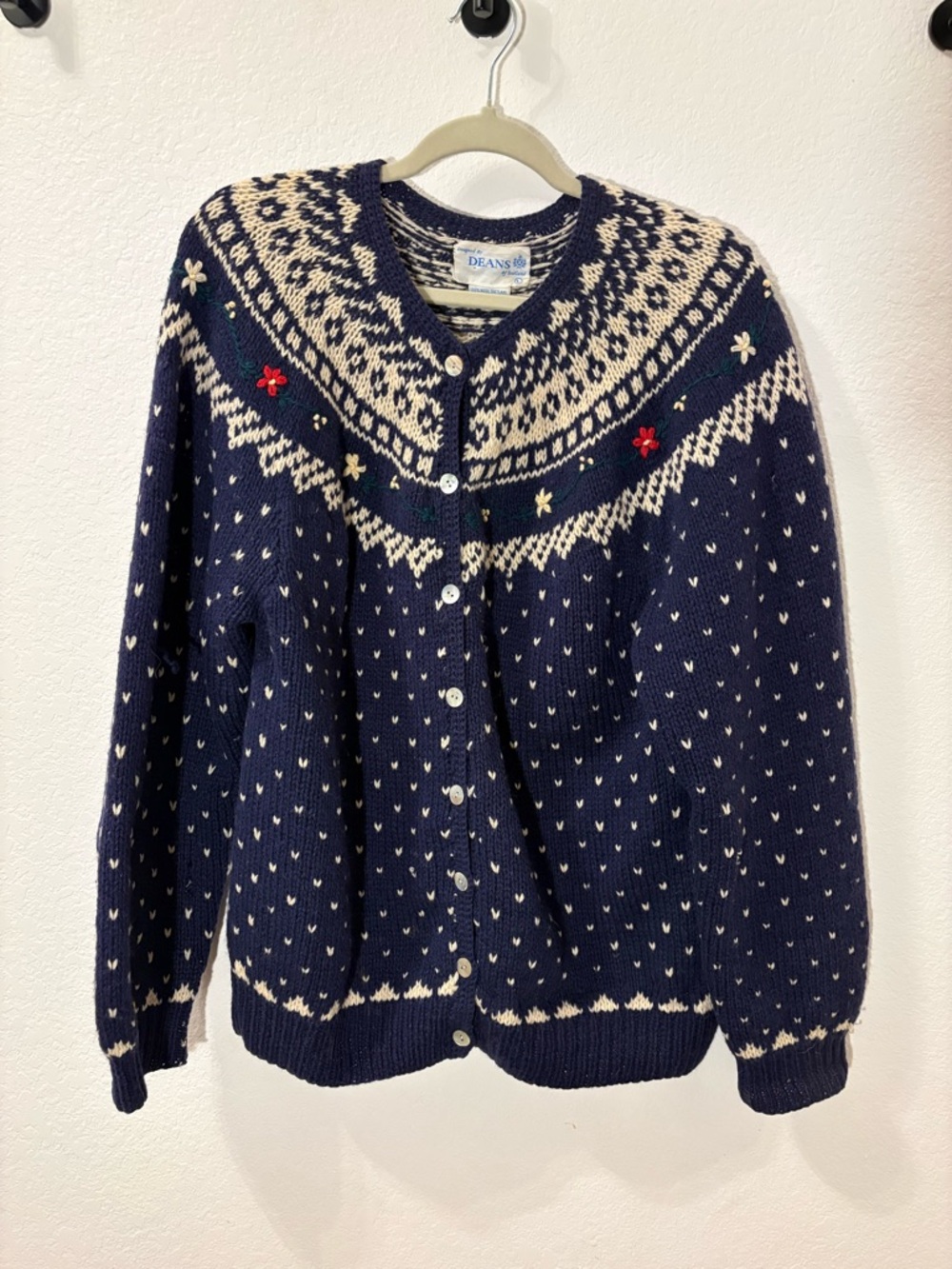 Vintage Deans of Scotland 100% Shetland Wool Cardigan